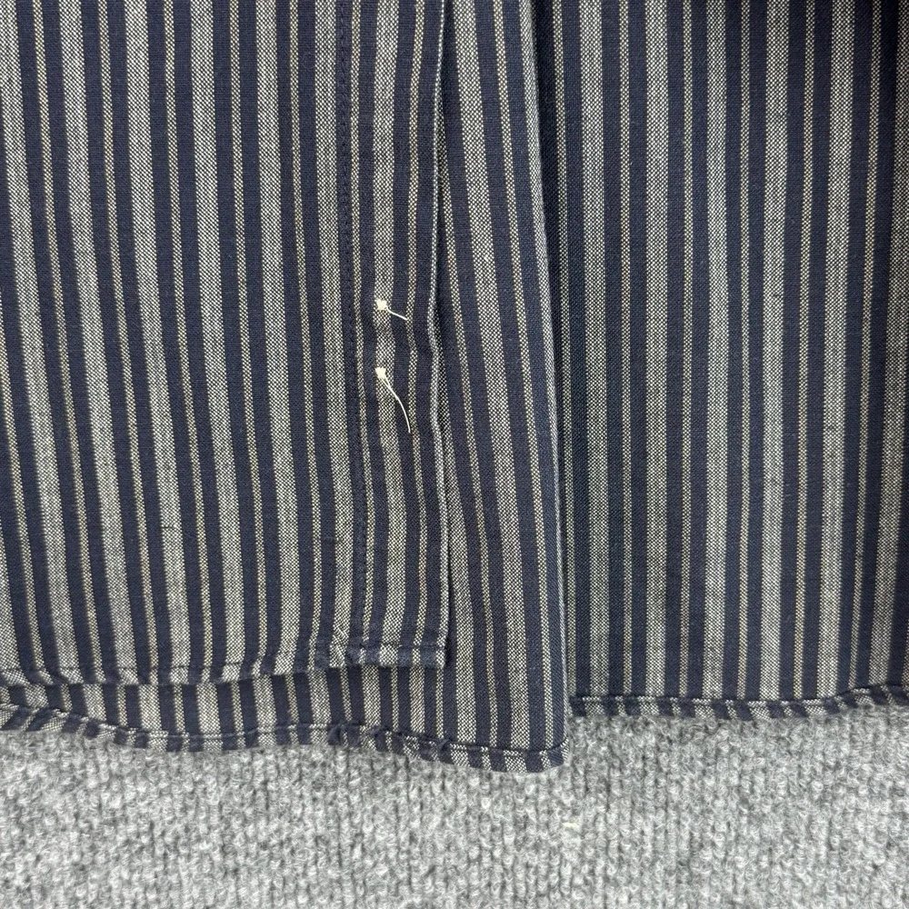 Vintage Northwest Territory Button Down Shirt Mens XL Black Stripe Long Sleeve